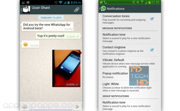 WhatsApp Android 版推出全新「Holo」介面，擴展豐富通知