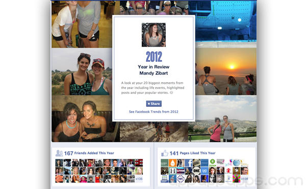 屬於你的2012年回顧: Facebook推出新專頁, 讓你回味過去一年的種種