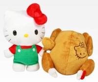 可逆式雞貓合一感恩節Hello Kitty烤雞玩偶