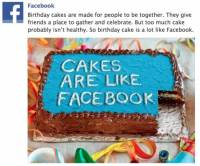 Facebook 「蛋糕的比喻」，呼籲不要沉迷玩 FB