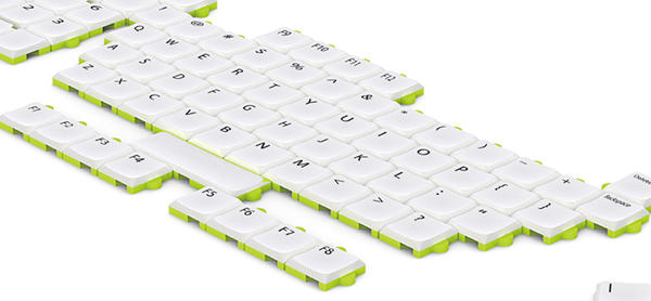 Puzzle keyboard，是個可以任意改換鍵位、增刪功能的鍵盤，可惜只是個概念