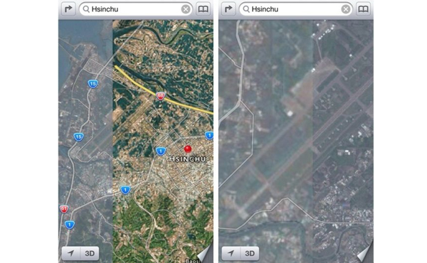 全新 iOS 6 新地圖竟曝露台灣秘密軍事基地