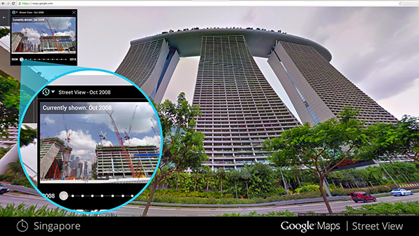 Google Maps 街景新功能「時光機」，看見建築的過去與現在