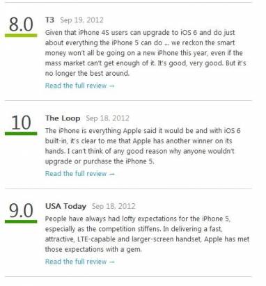 國外各大科技媒體對於iPhone 5的主要評價：