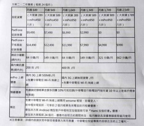 華碩Padfone價格，雖然稱不上爆炸，但還算有戰力