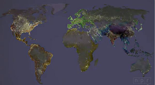 NPR 具象化地呈現人口爆炸的影片