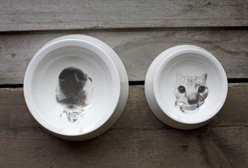 貓咪印花骨瓷飼料碗，另一個寵寶貝的玩意兒