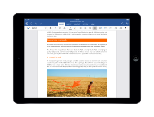 微軟正式發表 Office for iPad，與桌面版功能更靠近、編輯功能啟用需 Office 365 年費 99 美元