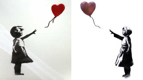 為敘利亞祈福  Banksy的紅汽球女孩動畫
