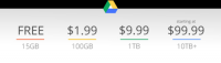 Google Drive 大減價，1TB 月費 9.99 美元...