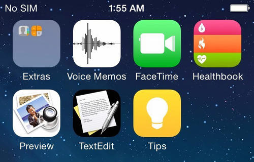「疑似」為 iOS 8 截圖，將新增 Healthbook、文字編輯、預覽程式等官方 Apps