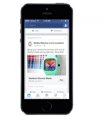 Facebook 最新按鈕: “Buy” 讓你在 FB 直接買東西