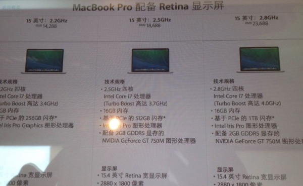Apple Store 實拍照片: 新一代 MacBook Pro 曝光, 連最低階也有 16GB RAM