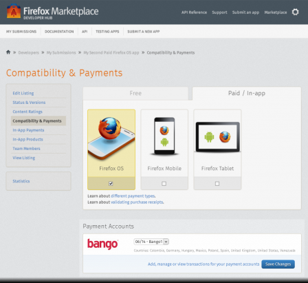Firefox Marketplace：付款服務狀態
