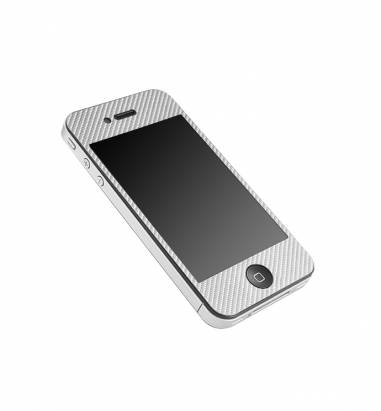 iPhone4/4S-碳玻纖背貼-薊銀色