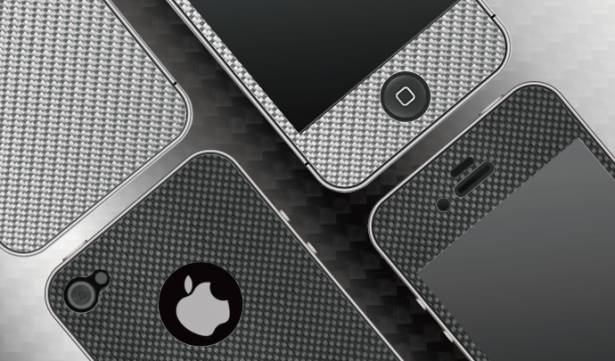 iPhone4/4S-碳玻纖背貼-碳黑色