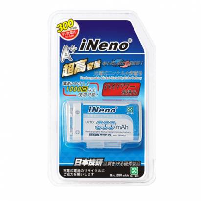 iNeno艾耐諾9V/300mAh鎳氫充電電池4入 再送電池收納盒!