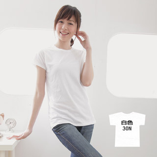 美國第一品牌GILDAN 女用腰身剪裁T-Shirt (白色30N)