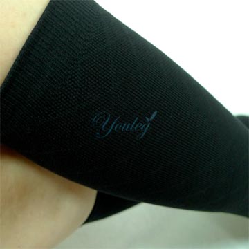 420 Den 菱格紋彈性小腿襪 - 黑色(四雙入)