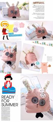 魔法Baby~日本風手工拼布鑰匙(鈕扣兔)~孩童&大人用品~時尚設計~f0063