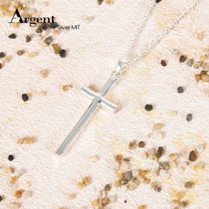 【ARGENT銀飾】十字架系列「藏鑽十字(可選鑽色)」純銀項鍊