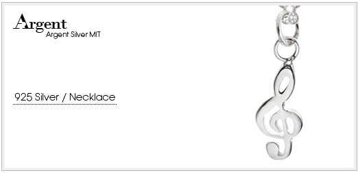 ARGENT 迷你系列 小高音符 純銀項鍊