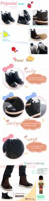 魔法Baby~【KUKI酷奇】層次感潮型內綿羊薄毛中筒靴(黑)~男女童鞋~時尚設計童鞋~sh1047