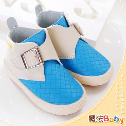 魔法Baby~KUKI質感系素面領巾風柔軟短筒潮鞋(藍)寶寶鞋/學步鞋~男女童鞋~sh0989