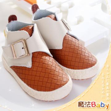 魔法Baby~KUKI質感系素面領巾風柔軟短筒潮鞋(咖啡)寶寶鞋/學步鞋~男女童鞋~sh0972