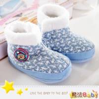 魔法Baby~【KUKI酷奇】聖誕小熊俏雪靴寶寶鞋 學步鞋 水藍 ~時尚設計童鞋~sh1252