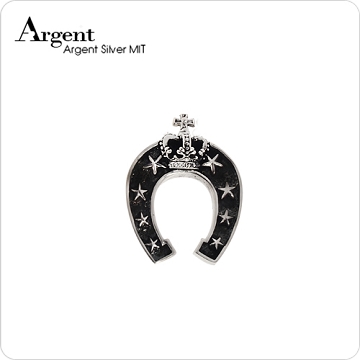 ARGENT 造型系列 皇冠馬蹄(大) (染黑款) 純銀項鍊