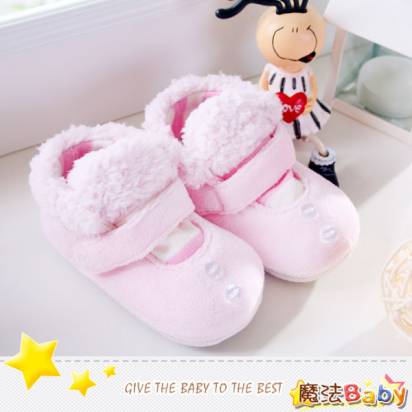 魔法Baby~【KUKI酷奇】綿羊毛絨布防滑寶寶鞋/學步鞋~時尚設計童鞋~sh1467