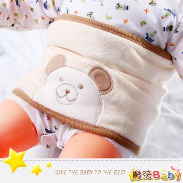 魔法Baby~吐司小白熊超柔絨布鋪棉厚肚圍(粉紅、米黃、水藍)~嬰幼兒用品~時尚設計~k25507