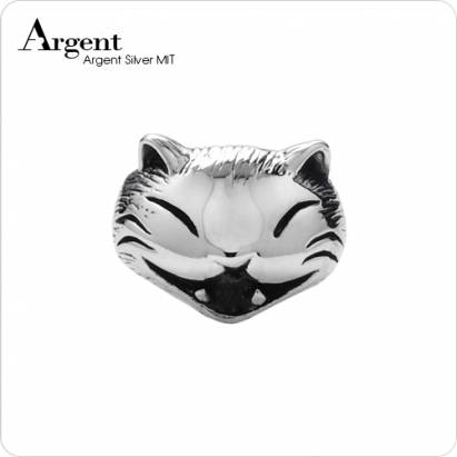 【ARGENT銀飾】動物系列「 開心貓」純銀戒指(染黑款)