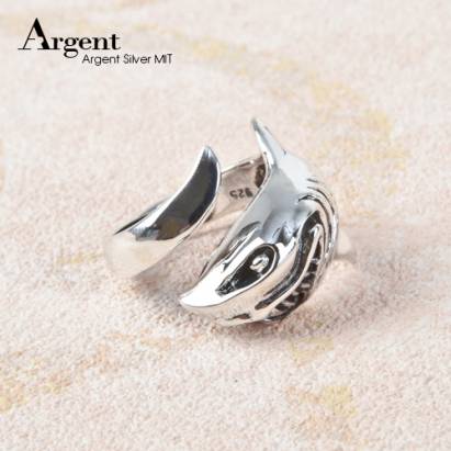 【ARGENT銀飾】動物系列「 惡鯊」 純銀戒指(染黑款)