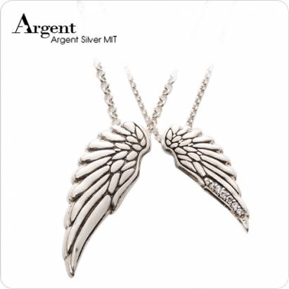 【ARGENT銀飾】情人對墜系列「天使之戀」純銀項鍊(一對價)