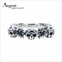 【ARGENT銀飾】美鑽系列「骷髏十字」純銀戒指
