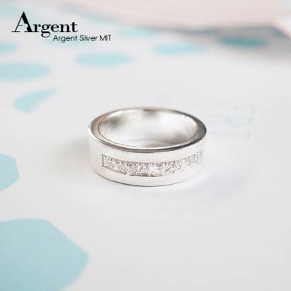 【ARGENT銀飾】美鑽系列「星河(寬)」純銀戒指