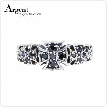 【ARGENT銀飾】美鑽系列「聖銀十字」純銀戒指