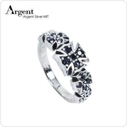 【ARGENT銀飾】美鑽系列「聖銀十字」純銀戒指