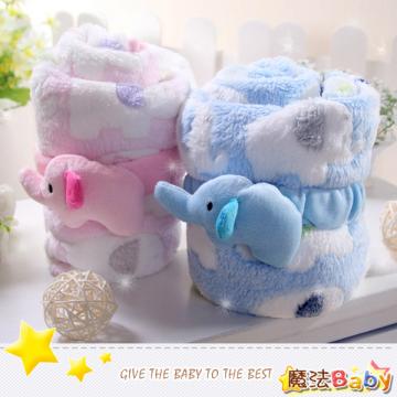 魔法Baby~柔舒絨寶寶雙胞象毛毯(粉.藍)~嬰幼兒用品~時尚設計~k26269