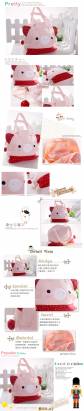 魔法Baby~日本風絨布拼接手提包(大粉紅豬)~雜貨小品~時尚設計~f0108