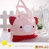 魔法Baby~日本風絨布拼接手提包 大粉紅豬 ~雜貨小品~時尚設計~f0108