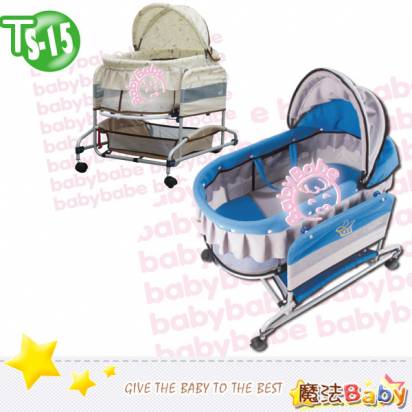魔法Baby~台灣製造手動水平搖床(奶油兔.藍兩款)~嬰幼兒用品~ts15