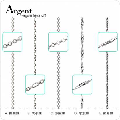 【ARGENT銀飾】單鍊系列「A款-圈圈鍊(細)」純銀項鍊(鍊寬1.5mm)