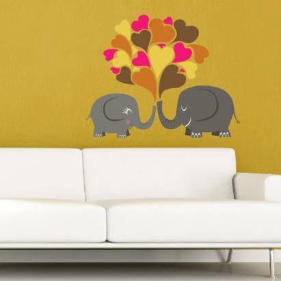 《DALI》創意無痕壁貼◆愛心大象
