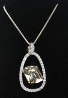 下殺5折 女性飾品-華麗設計如鑽石懸空於胸前的水晶鑽項鍊