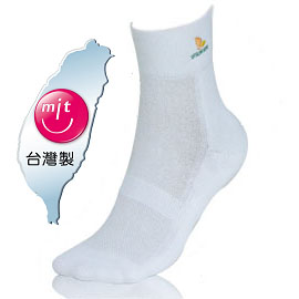 NUMEN 除臭機能襪~1/2短筒運動襪(毛巾底)白