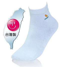 NUMEN 除臭機能襪~1/2短筒學生棉襪(薄底)白
