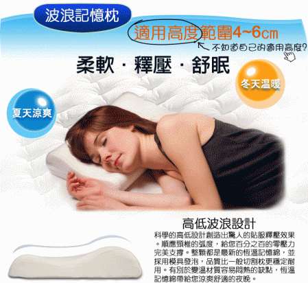 親水記憶綿枕頭(35x62x8/5cm),不悶熱,不發硬,絕非一般太空記憶枕,釋壓,無重金屬,零甲醛,免運費（1入） MC-006【睡眠達人】